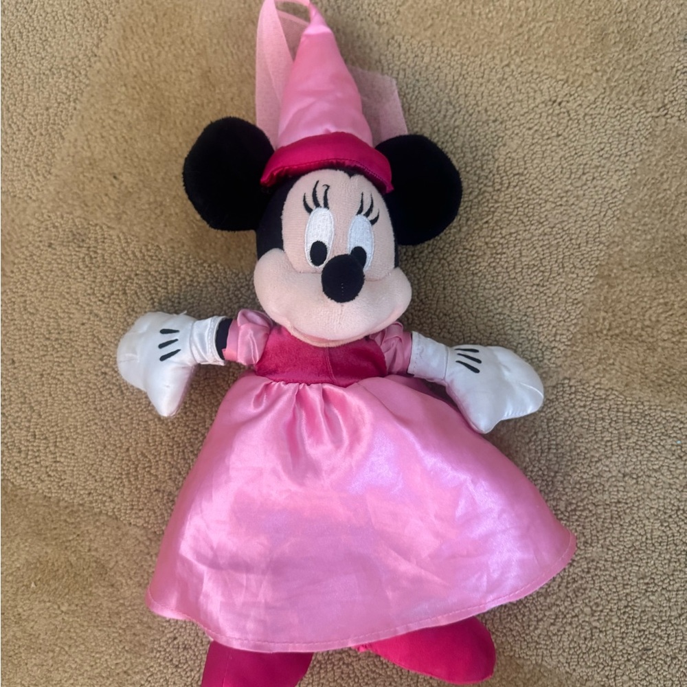 Disney Minnie Mouse Pink and Black Stuffed Animal